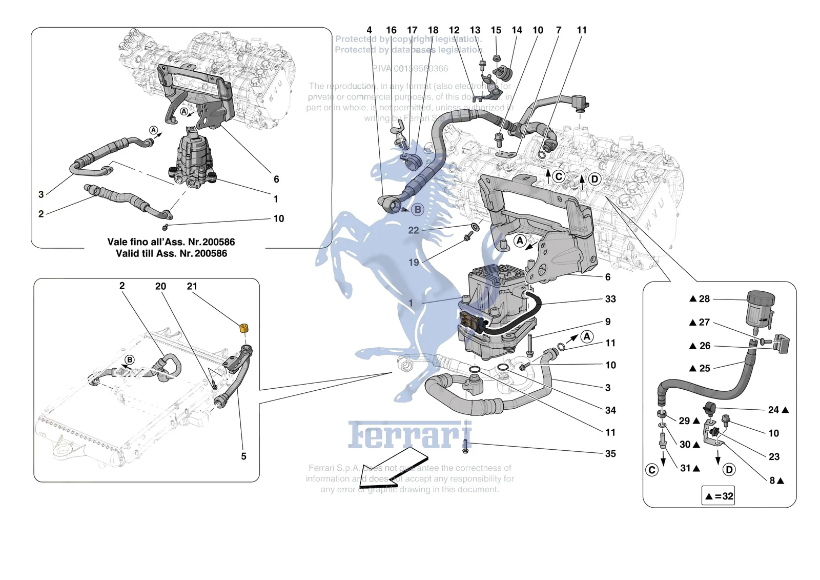 Ferrari SF90 Spider [ELECTRICAL SYSTEM] - F.18 - ELECTRIC AXLE COOLING exploded diagram