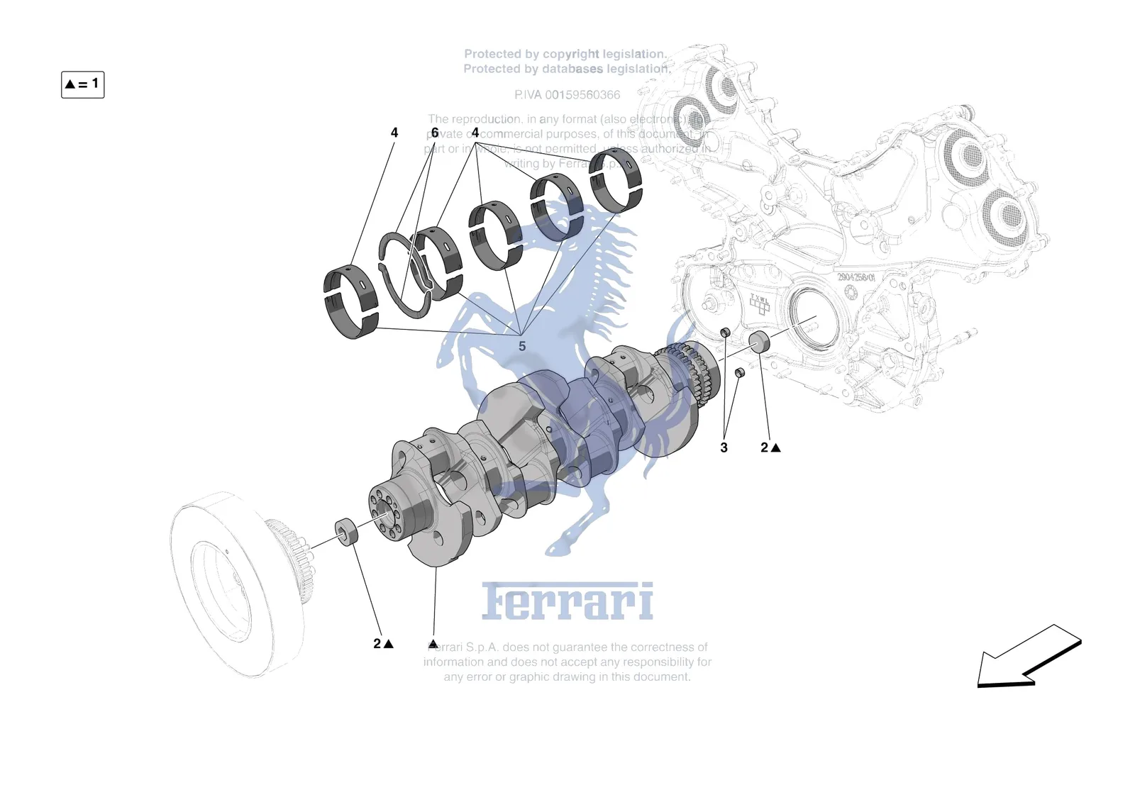 Ferrari SF90 Stradale [ENGINE] - B.04 - CRANKSHAFT exploded diagram