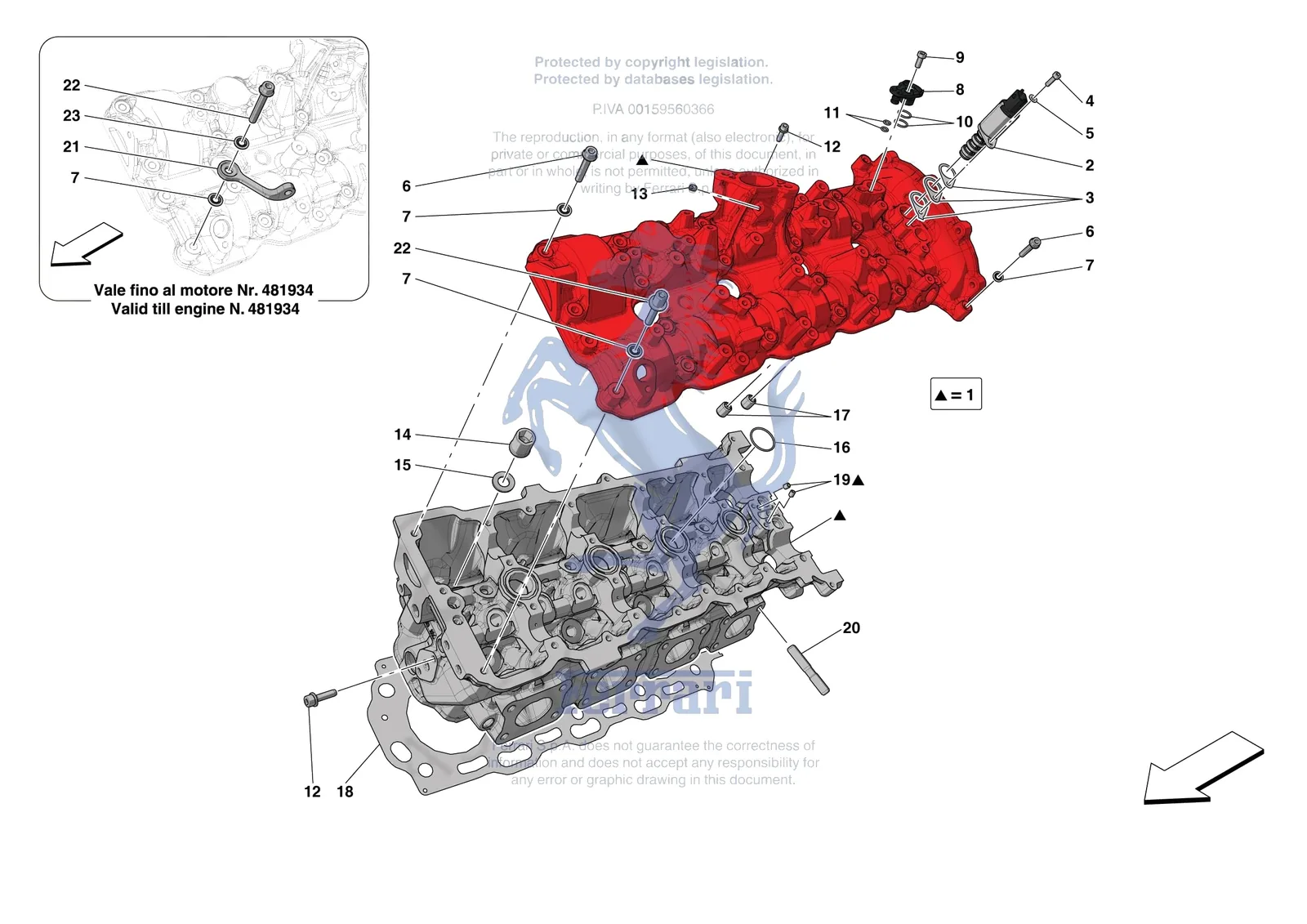 Ferrari SF90 Stradale [ENGINE] - B.08.02 - CYLINDER HEADS - LH HEAD exploded diagram
