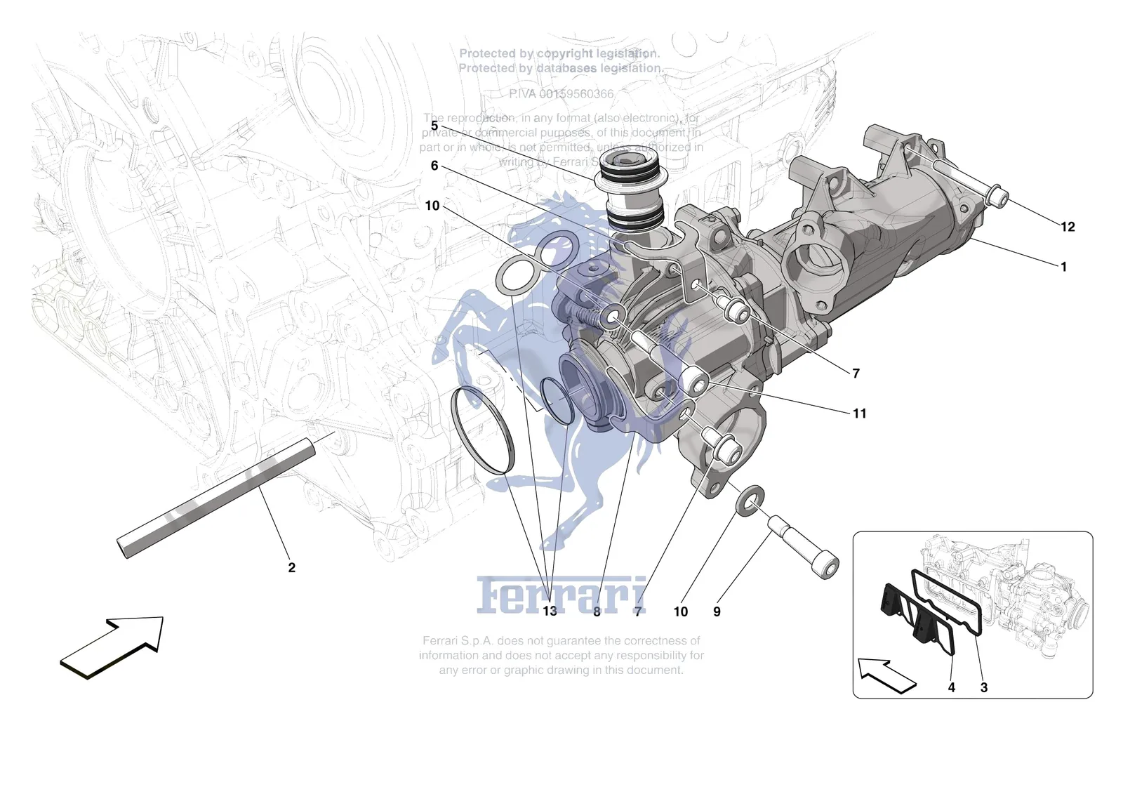 Ferrari SF90 Stradale [ENGINE] - B.12 - ENGINE OIL PUMP exploded diagram
