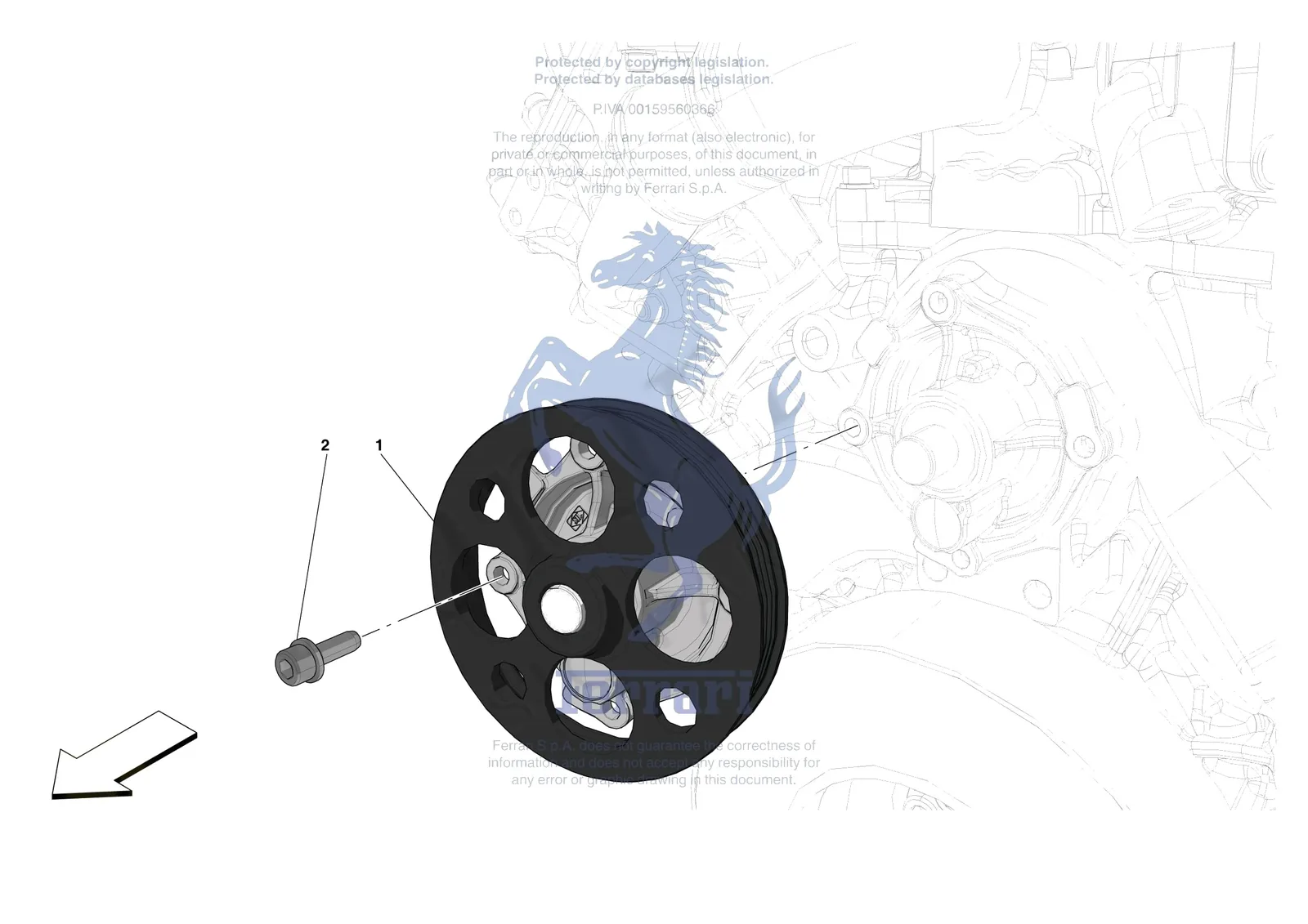 Ferrari SF90 Stradale [ENGINE] - B.24 - ENGINE COOLING SYSTEM PUMP exploded diagram