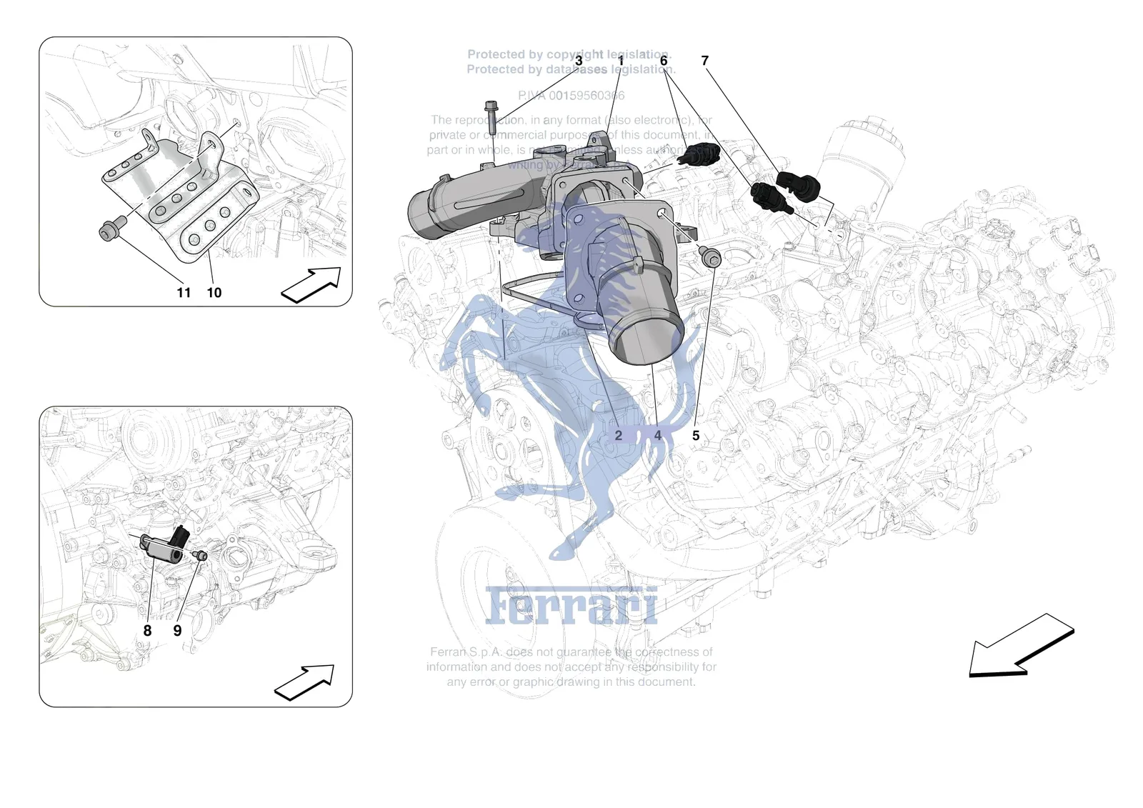 Ferrari SF90 Stradale [ENGINE] - B.27 - ENGINE TEMPERATURE AND PRESSURE REGULATORS exploded diagram