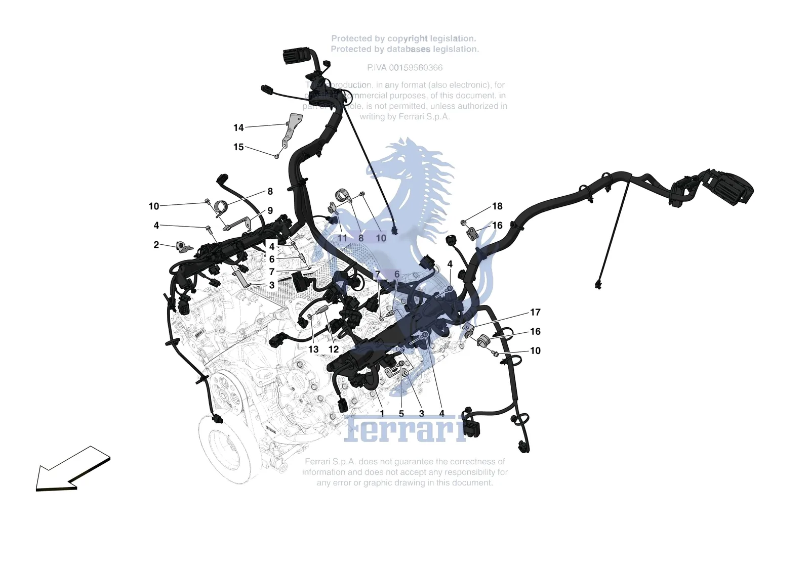 Ferrari SF90 Stradale [ENGINE] - B.34 - ENGINE ELECTRICAL SYSTEM exploded diagram