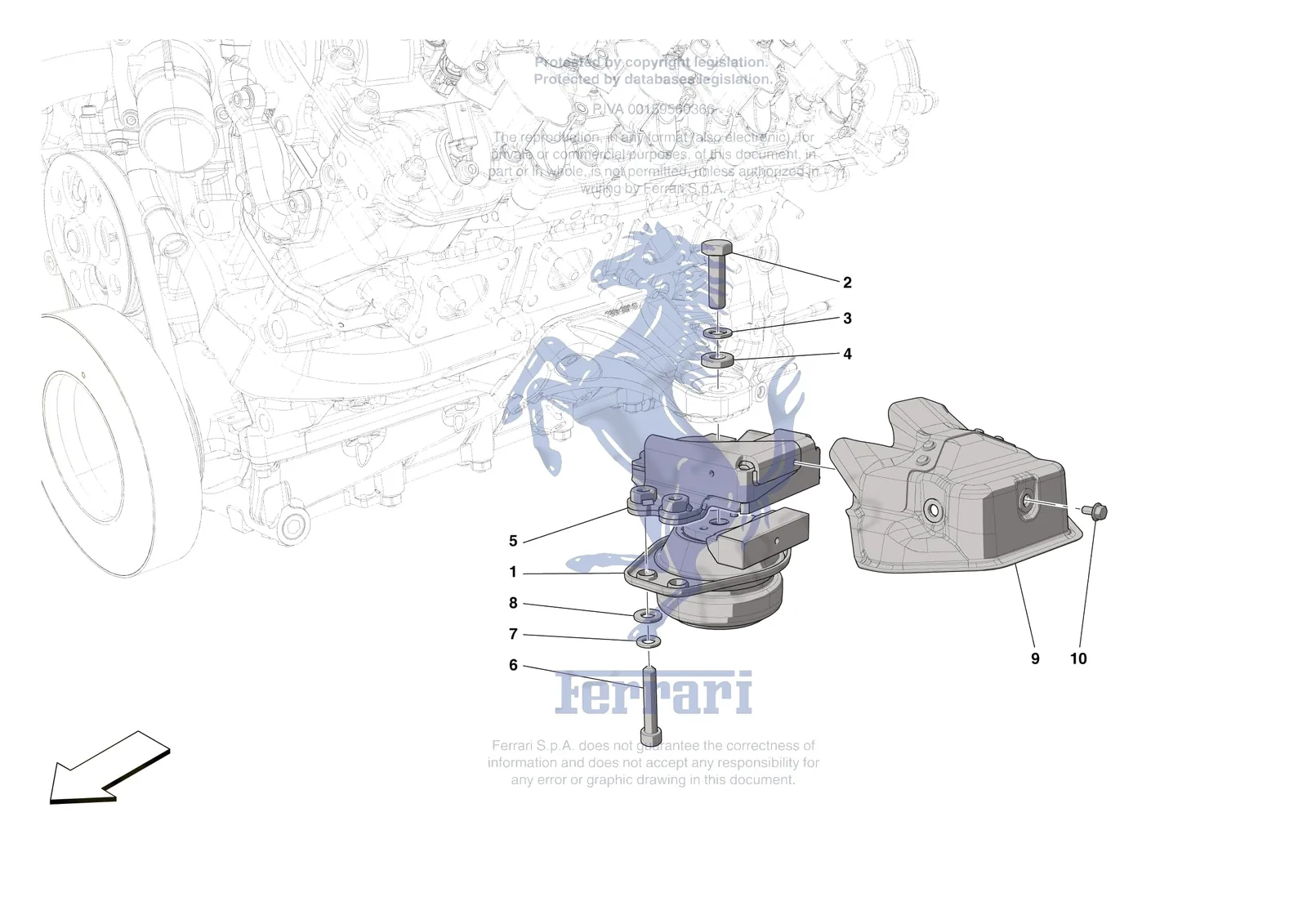 Ferrari SF90 Stradale [MECHANICAL SYSTEM] - D.01 - ENGINE SUSPENSION BUSH exploded diagram