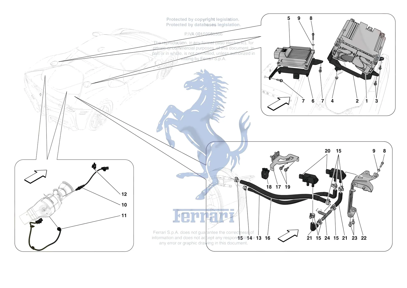 Ferrari SF90 Stradale [MECHANICAL SYSTEM] - D.03 - ENGINE INJECTION CONTROL exploded diagram