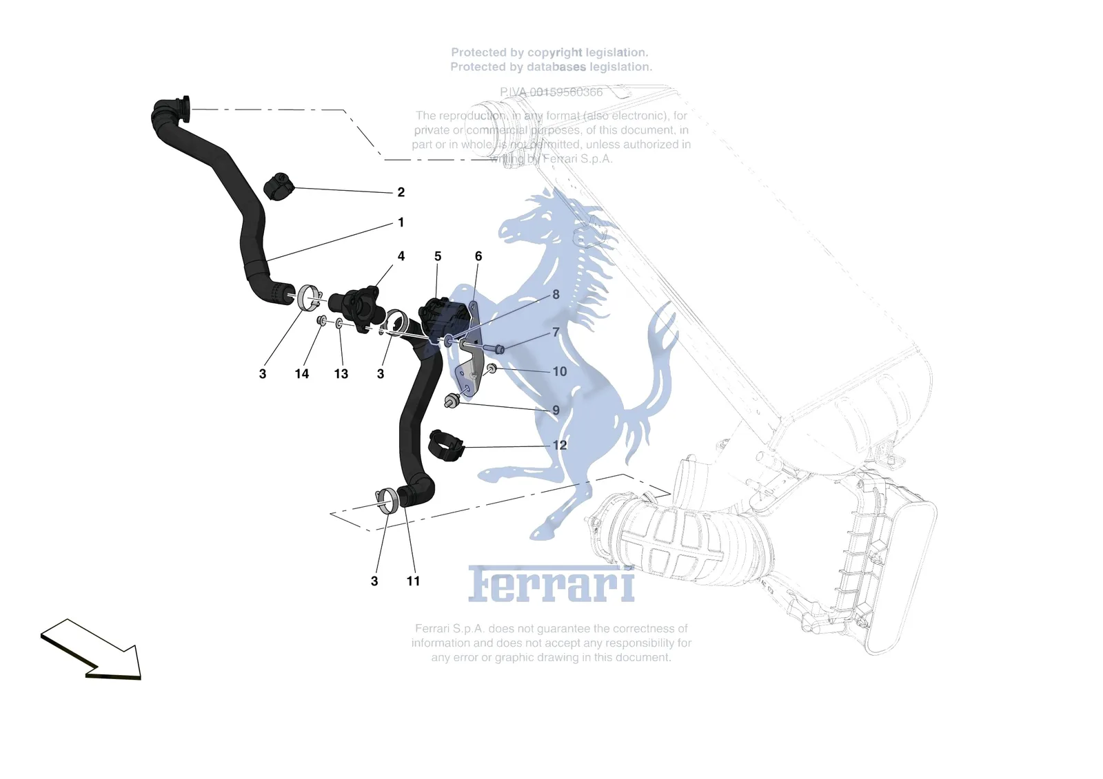Ferrari SF90 Stradale [MECHANICAL SYSTEM] - D.05 - TURBOCHARGING SYSTEM ADJUSTMENTS exploded diagram
