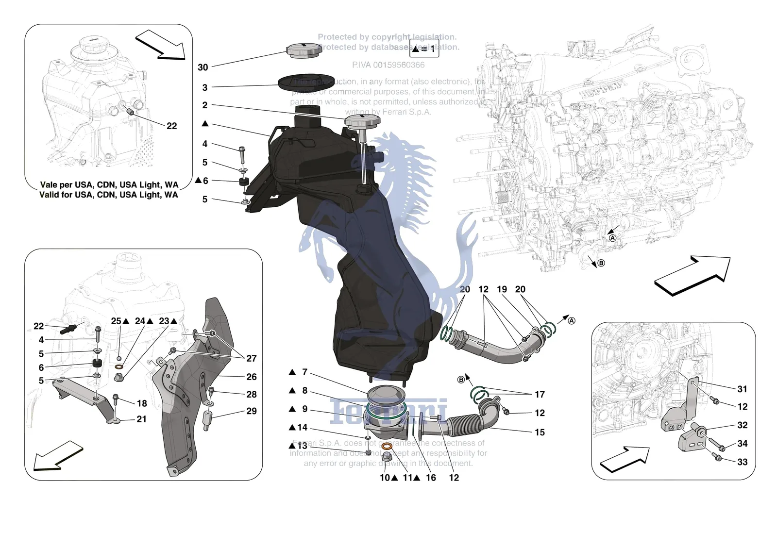 Ferrari SF90 Stradale [MECHANICAL SYSTEM] - D.09 - ENGINE OIL RADIATOR AND TANK exploded diagram