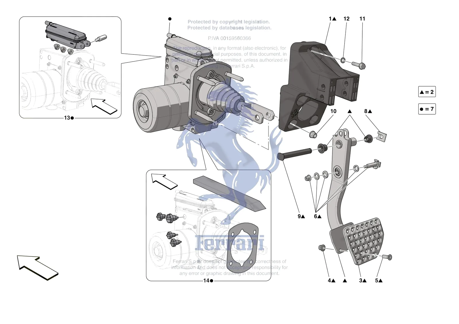 Ferrari SF90 Stradale [MECHANICAL SYSTEM] - D.20 - PEDAL BOARD exploded diagram