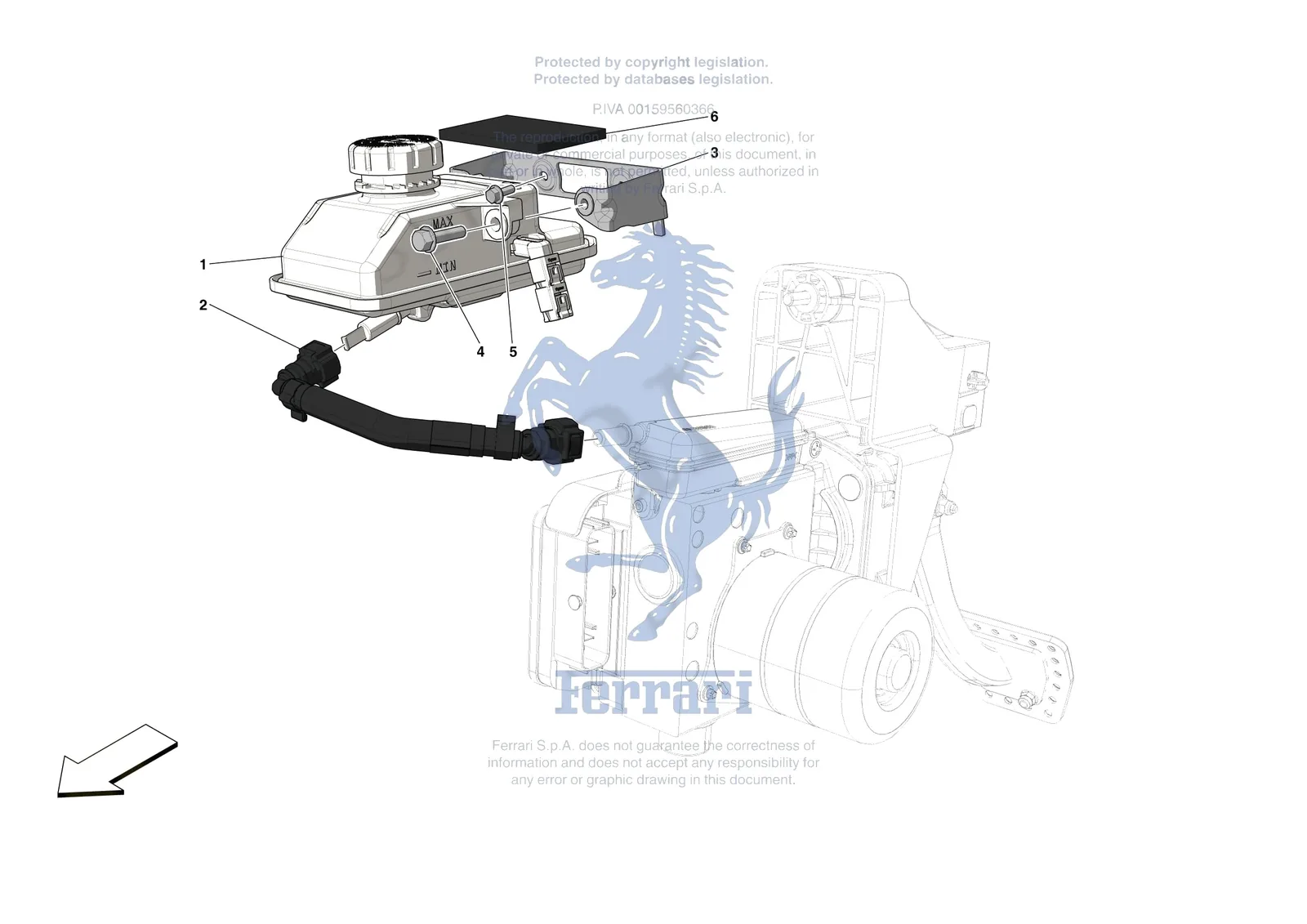 Ferrari SF90 Stradale [MECHANICAL SYSTEM] - D.22 - BRAKE MASTER CYLINDER RESERVOIR exploded diagram