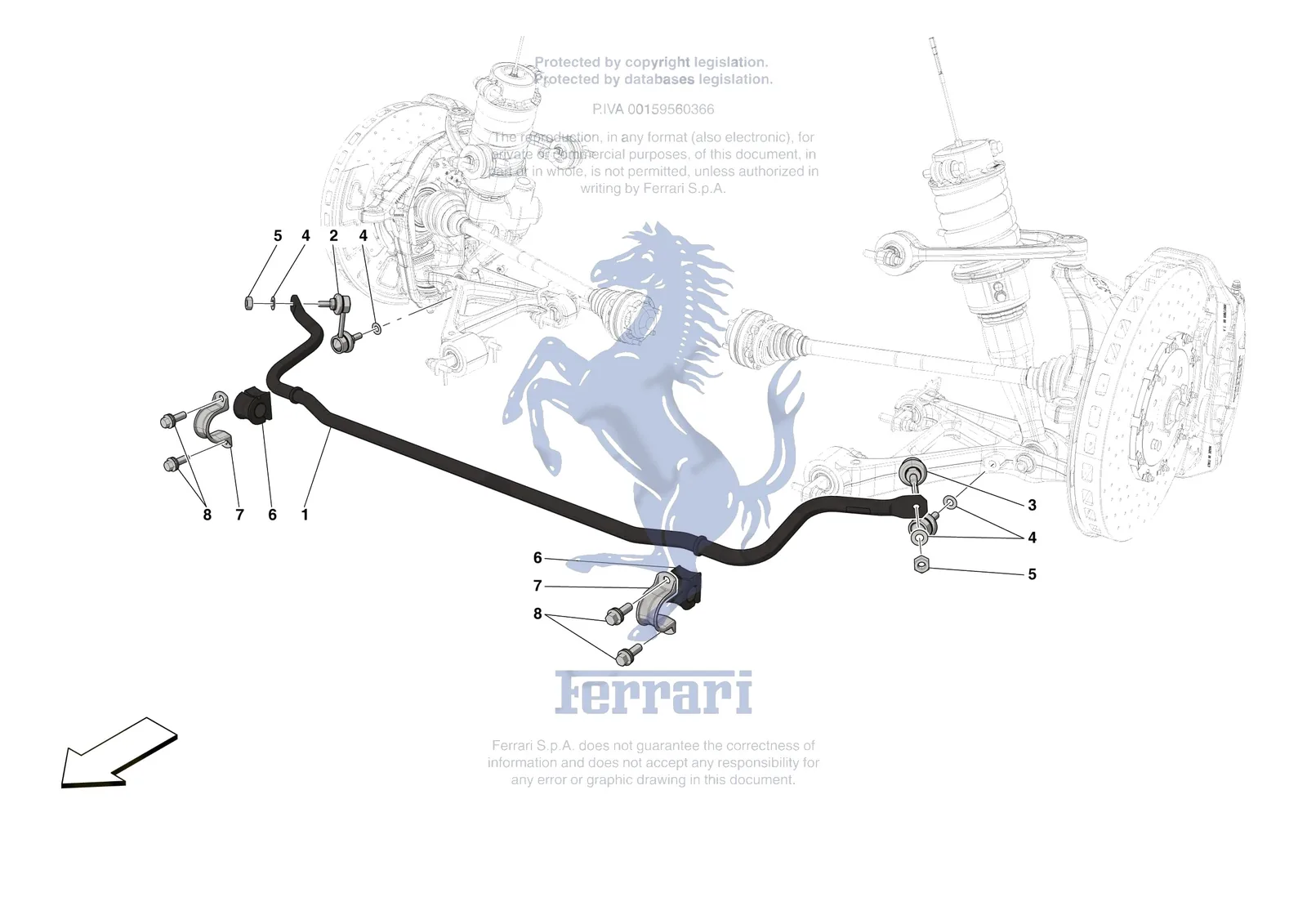 Ferrari SF90 Stradale [MECHANICAL SYSTEM] - D.26 - FRONT TORSION BAR exploded diagram