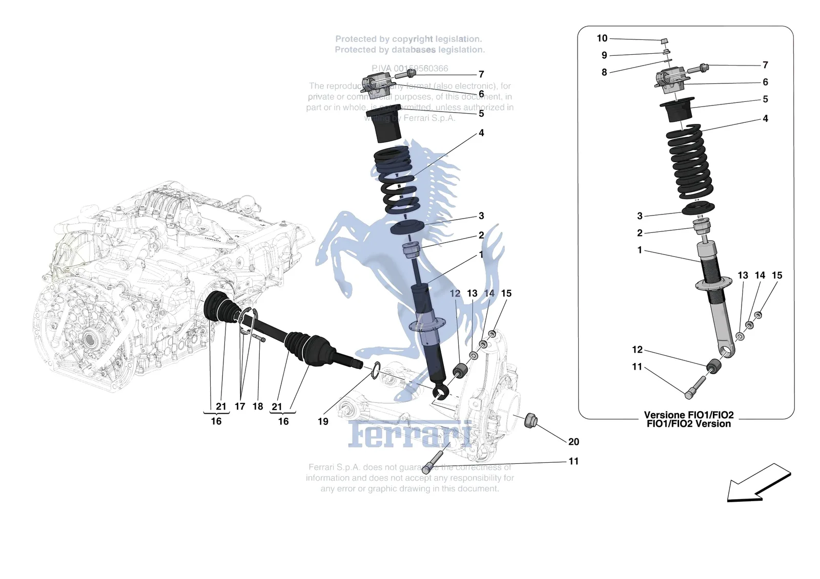 Ferrari SF90 Stradale [MECHANICAL SYSTEM] - D.27.01 - REAR SUSPENSION - SHOCK ABSORBERS exploded diagram