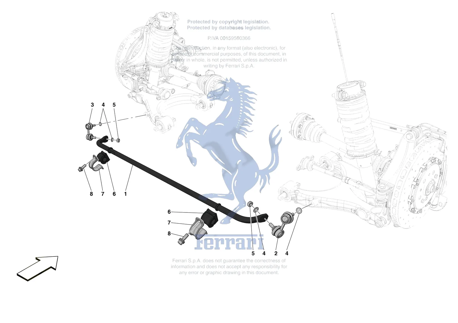 Ferrari SF90 Stradale [MECHANICAL SYSTEM] - D.28 - REAR TORSION BAR exploded diagram