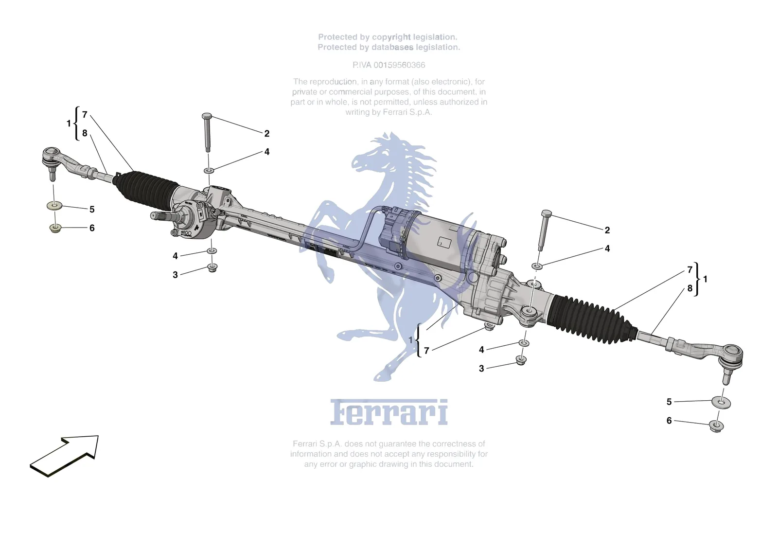 Ferrari SF90 Stradale [MECHANICAL SYSTEM] - D.31 - STEERING BOX exploded diagram