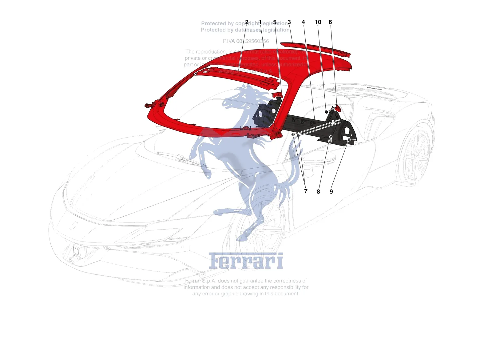 Ferrari SF90 Stradale [VEHICLE TRIM] - E.03 - ROOF PANEL — Parts ...