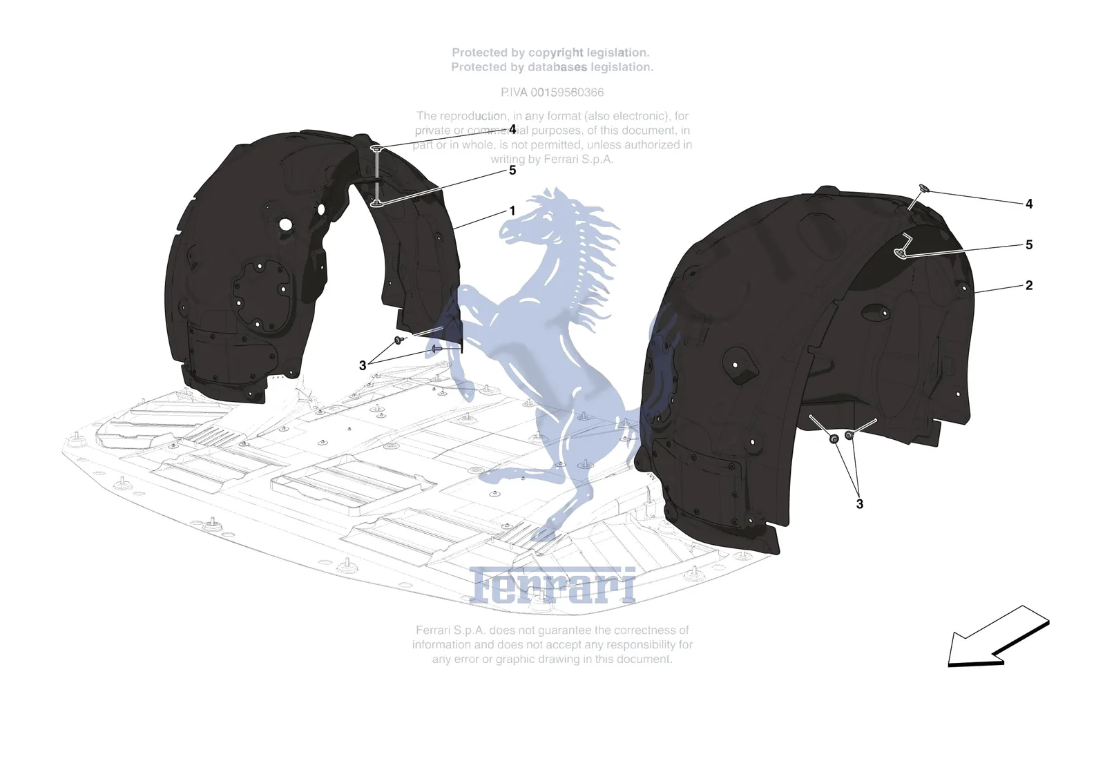 Ferrari SF90 Stradale [VEHICLE TRIM] - E.17 - FRONT WHEELHOUSE exploded diagram