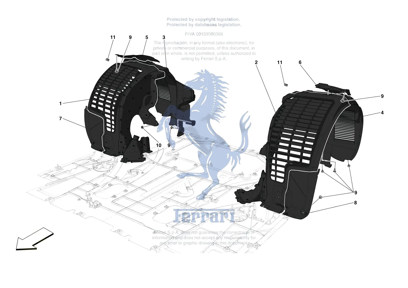 Ferrari SF90 Stradale [VEHICLE TRIM] - E.18 - REAR WHEELHOUSE exploded diagram