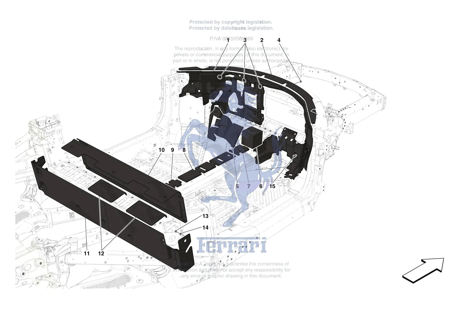Ferrari SF90 Stradale [VEHICLE TRIM] - E.19 - INTERNAL CABIN INSULATION exploded diagram