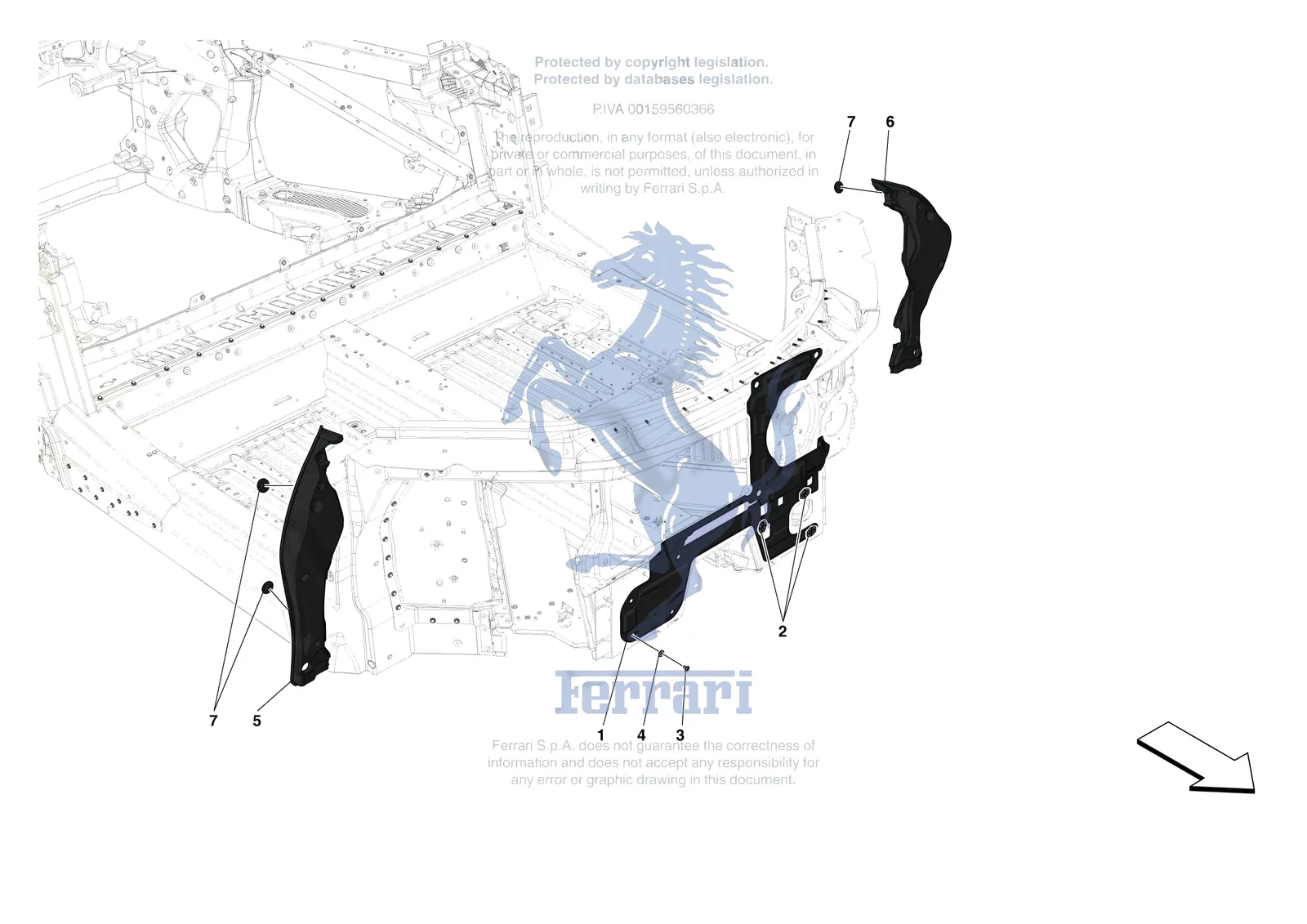 Ferrari SF90 Stradale [VEHICLE TRIM] - E.21 - LUGGAGE COMPARTMENT INSULATION exploded diagram