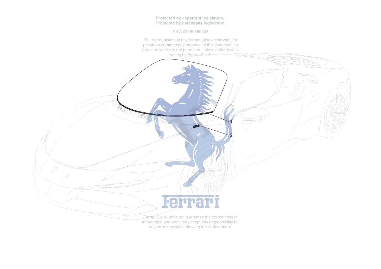 Ferrari SF90 Stradale [VEHICLE TRIM] - E.25 - WINDSCREEN exploded diagram