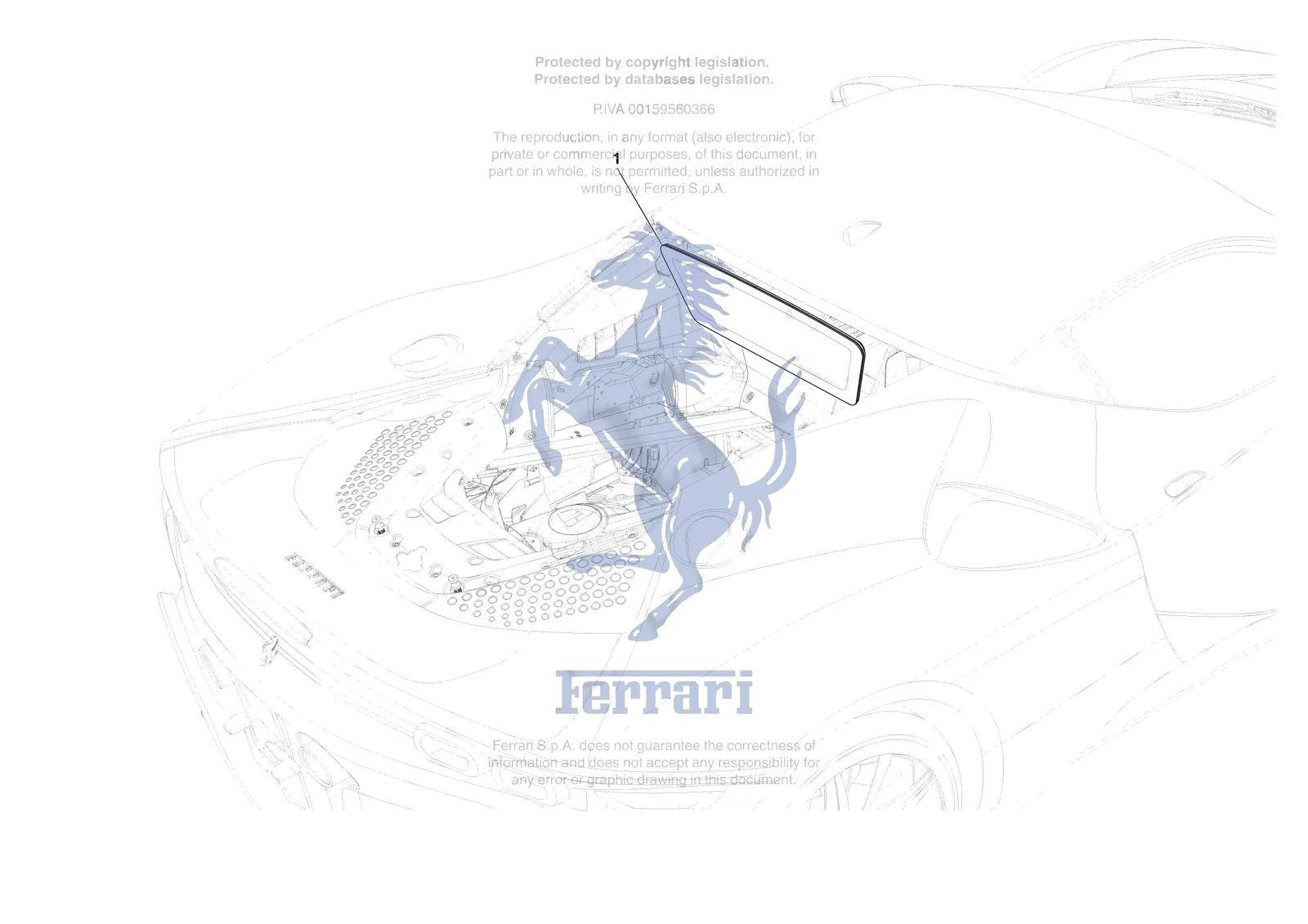 Ferrari SF90 Stradale [VEHICLE TRIM] - E.26 - REAR SCREEN exploded diagram