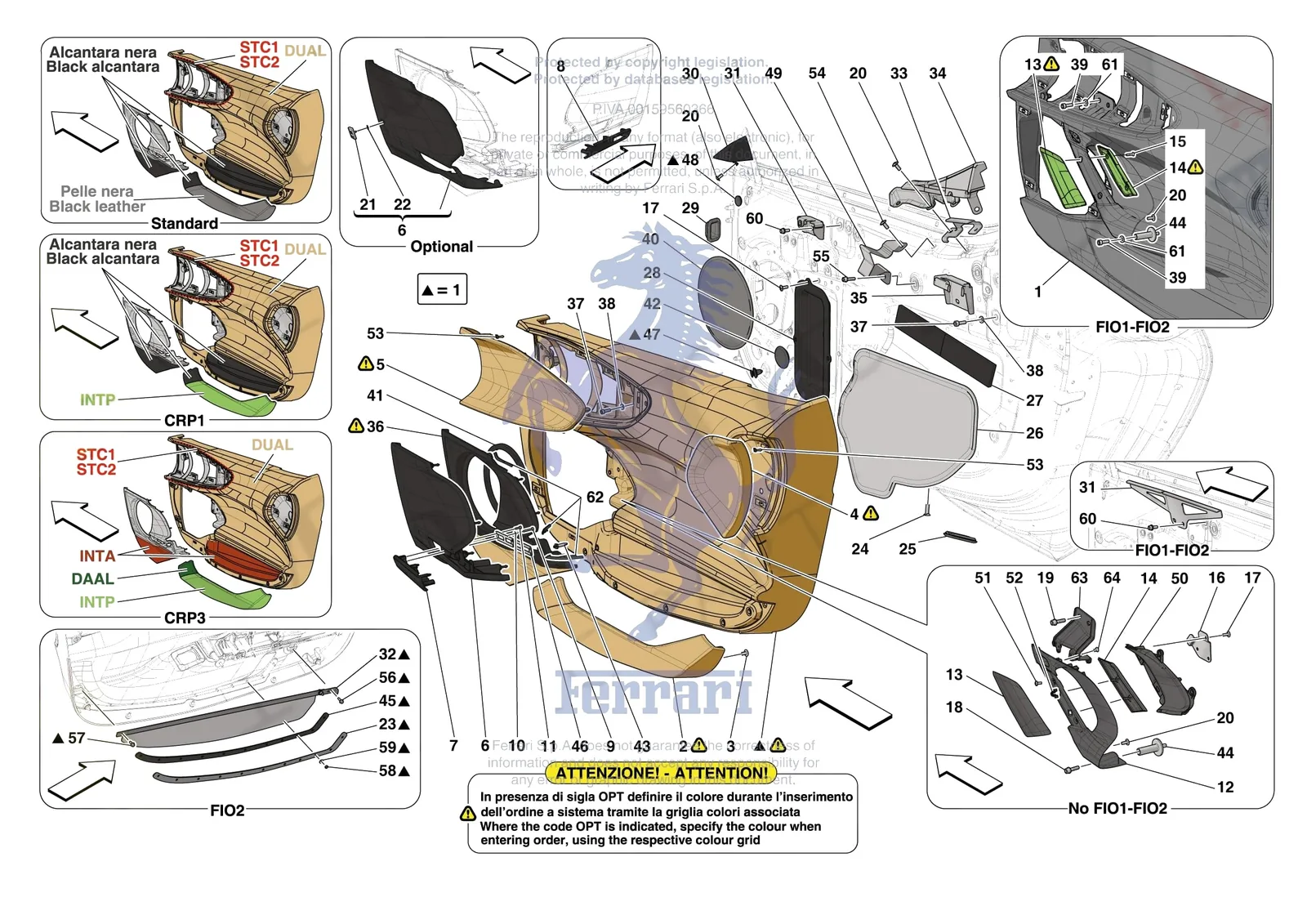 Ferrari SF90 Stradale [VEHICLE TRIM] - E.29.01 - DOORS - TRIM exploded diagram