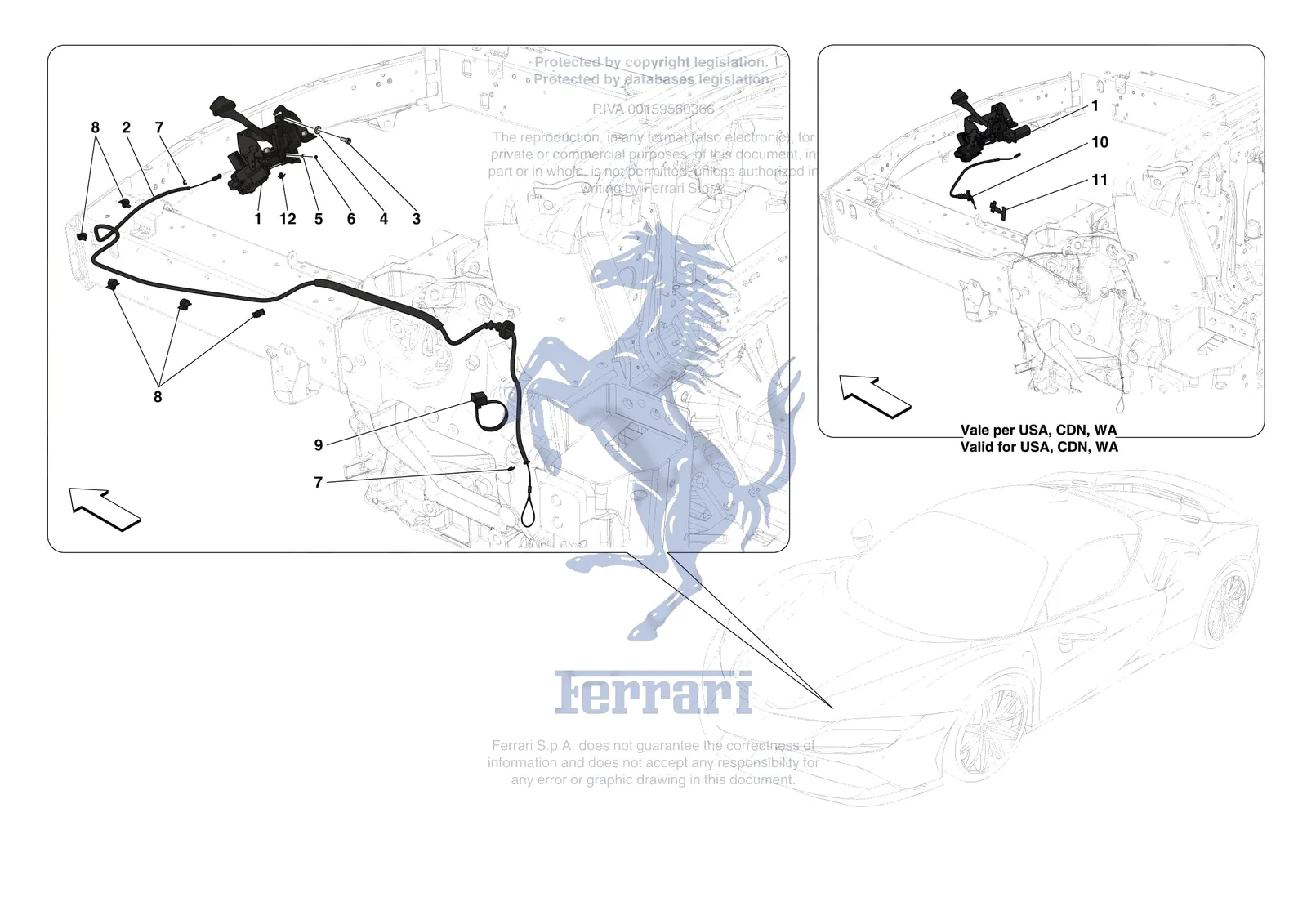 Ferrari SF90 Stradale [VEHICLE TRIM] - E.34 - FRONT LID LOCK exploded diagram