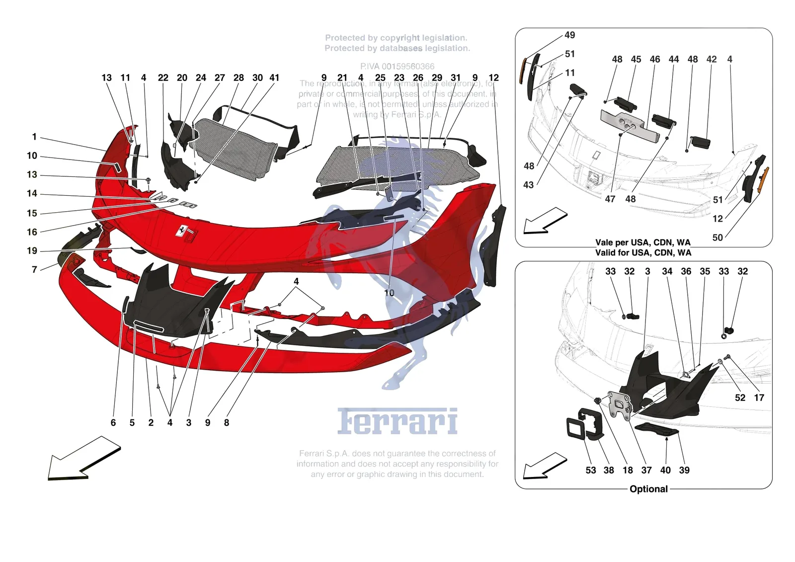 Ferrari SF90 Stradale [VEHICLE TRIM] - E.40 - FRONT BUMPER exploded diagram
