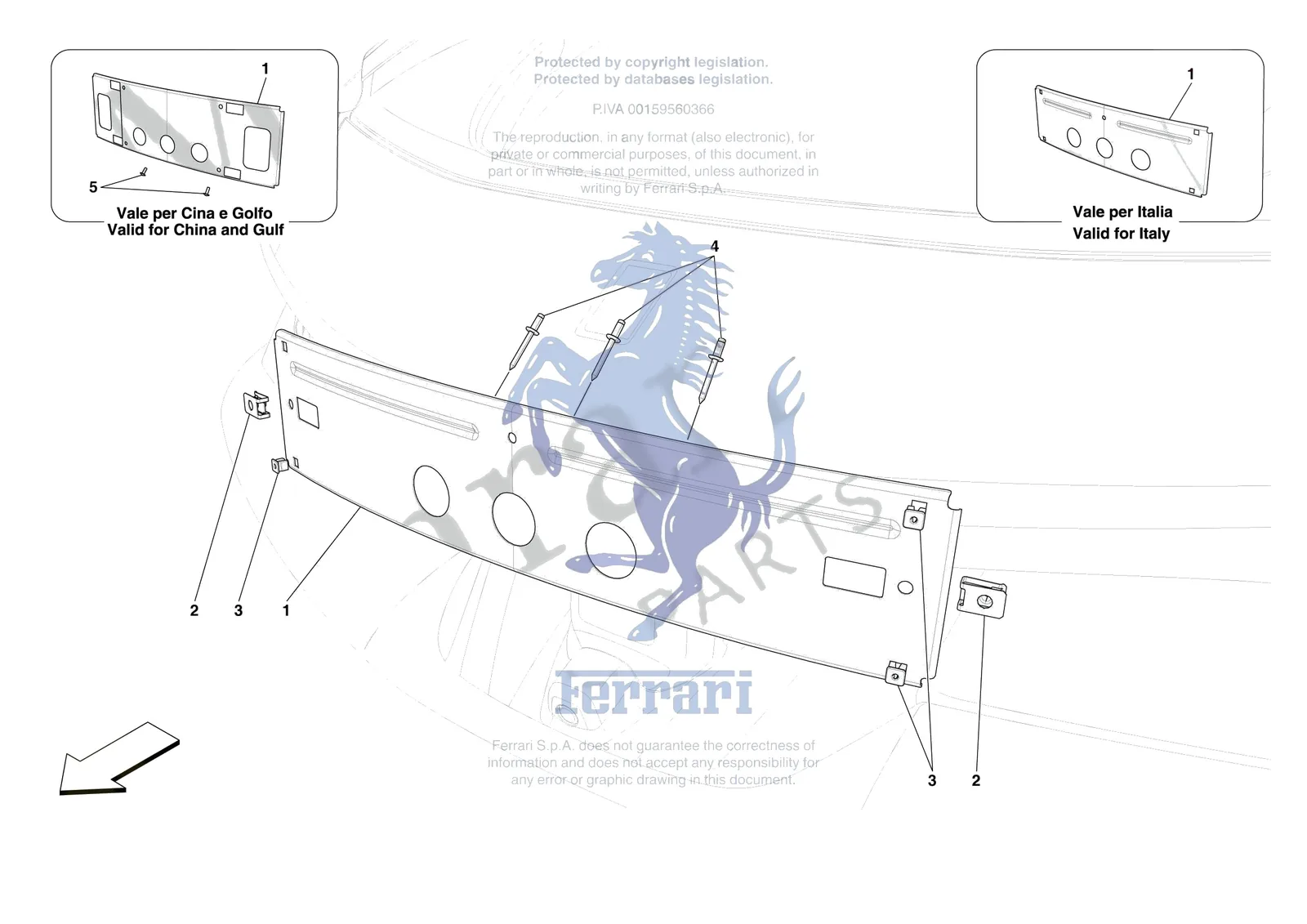 Ferrari SF90 Stradale [VEHICLE TRIM] - E.41 - INSTALLING FRONT LICENSE PLATE exploded diagram