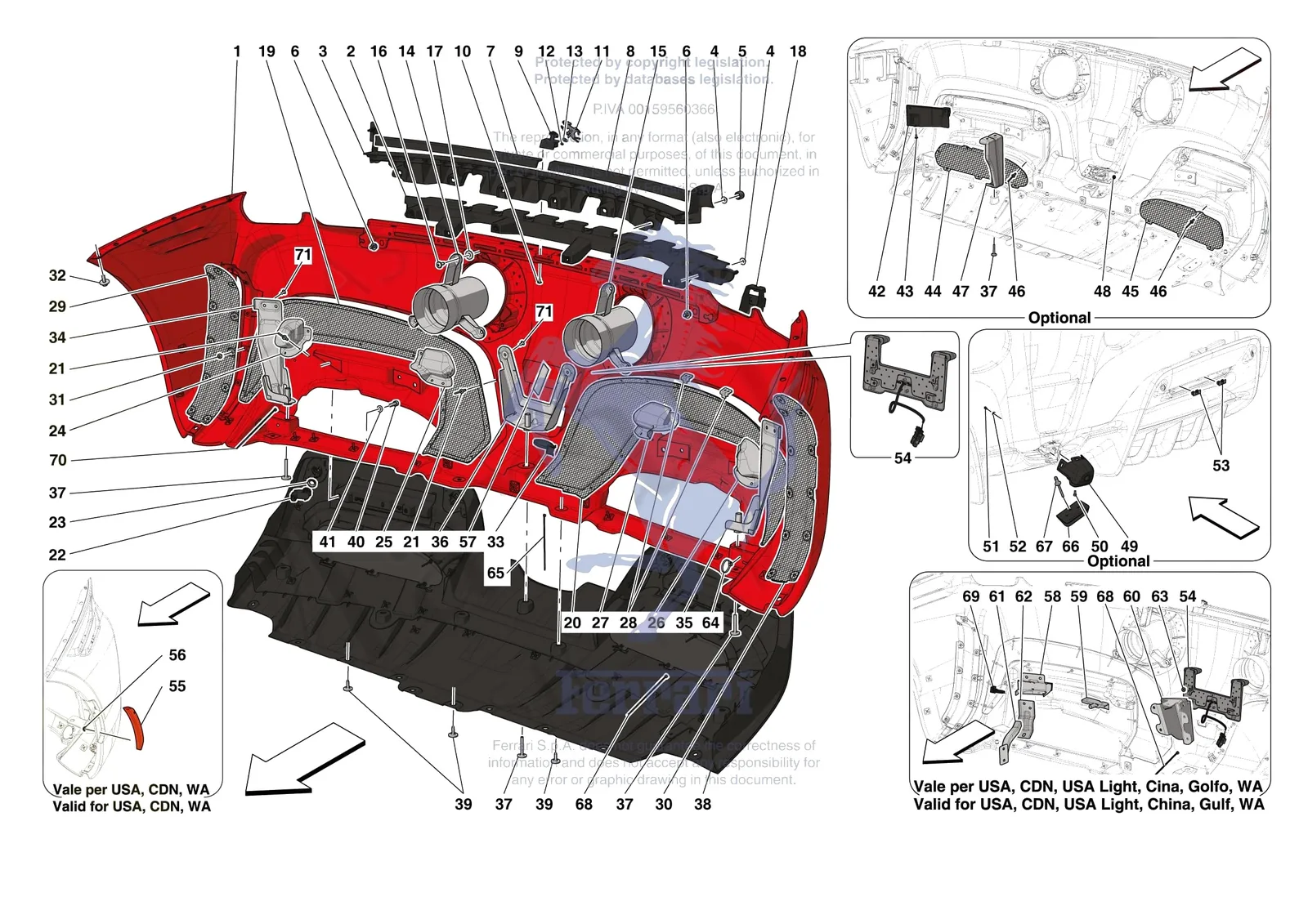 Ferrari SF90 Stradale [VEHICLE TRIM] - E.42 - REAR BUMPER exploded diagram
