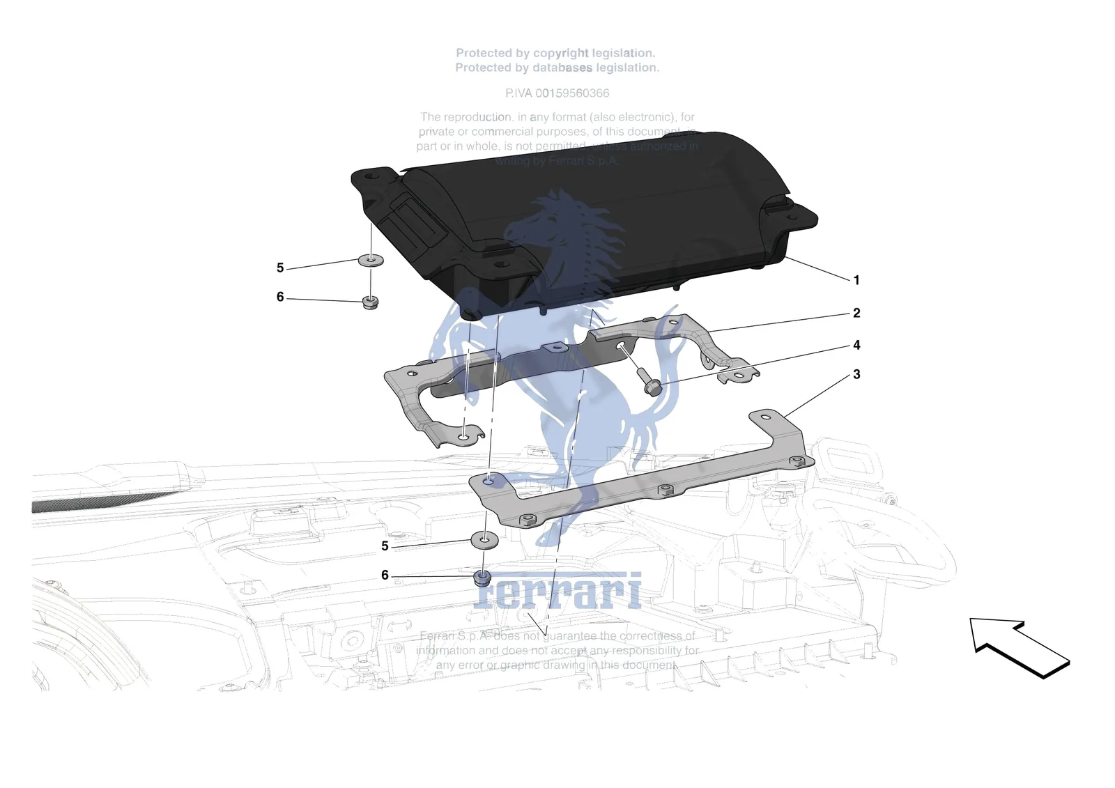 Ferrari SF90 Stradale [VEHICLE TRIM] - E.47.08 - DASHBOARD - PASSENGER AIRBAG exploded diagram