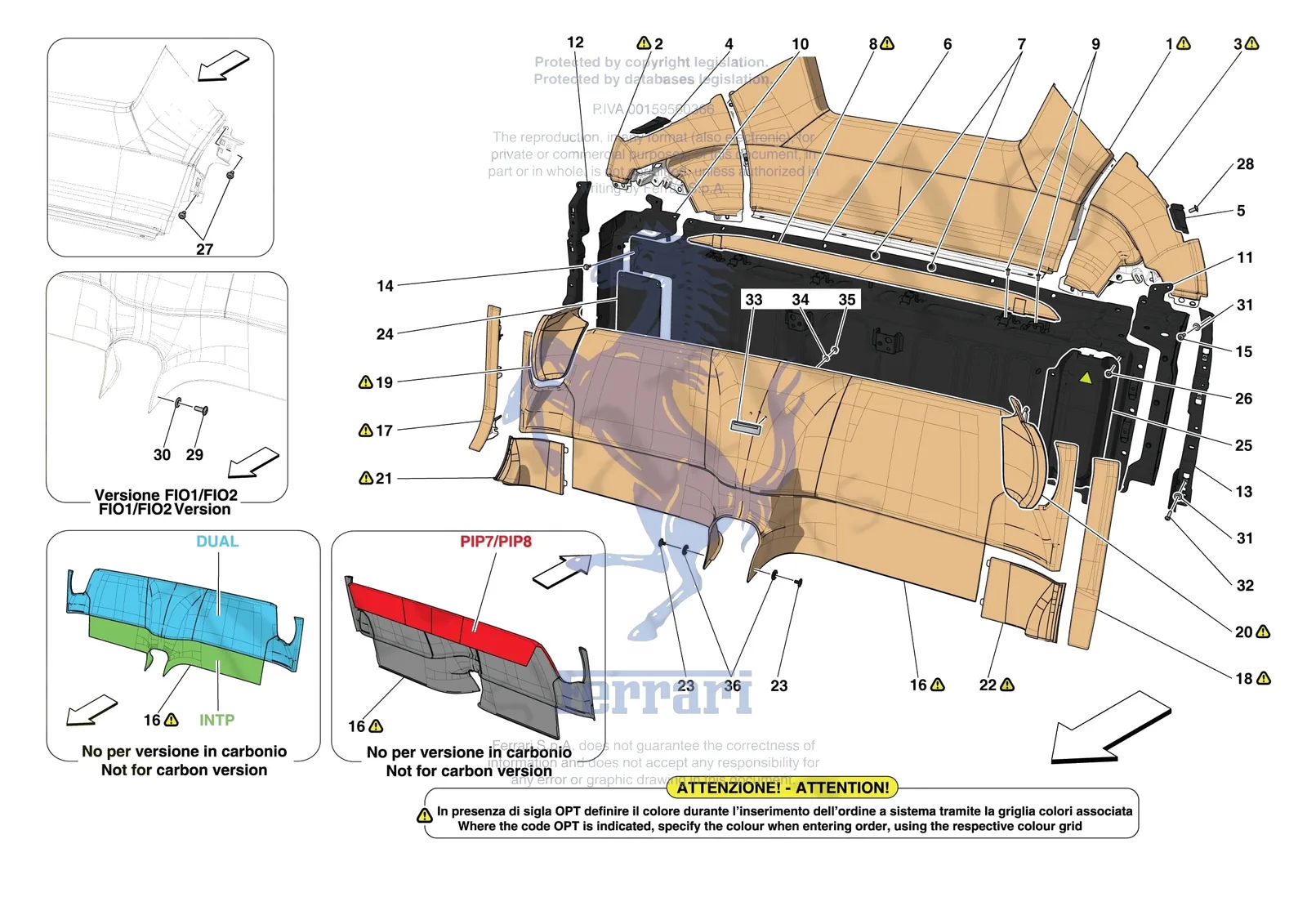 Ferrari SF90 Stradale [VEHICLE TRIM] - E.50 - OTHER INTERIOR TRIM ELEMENTS exploded diagram