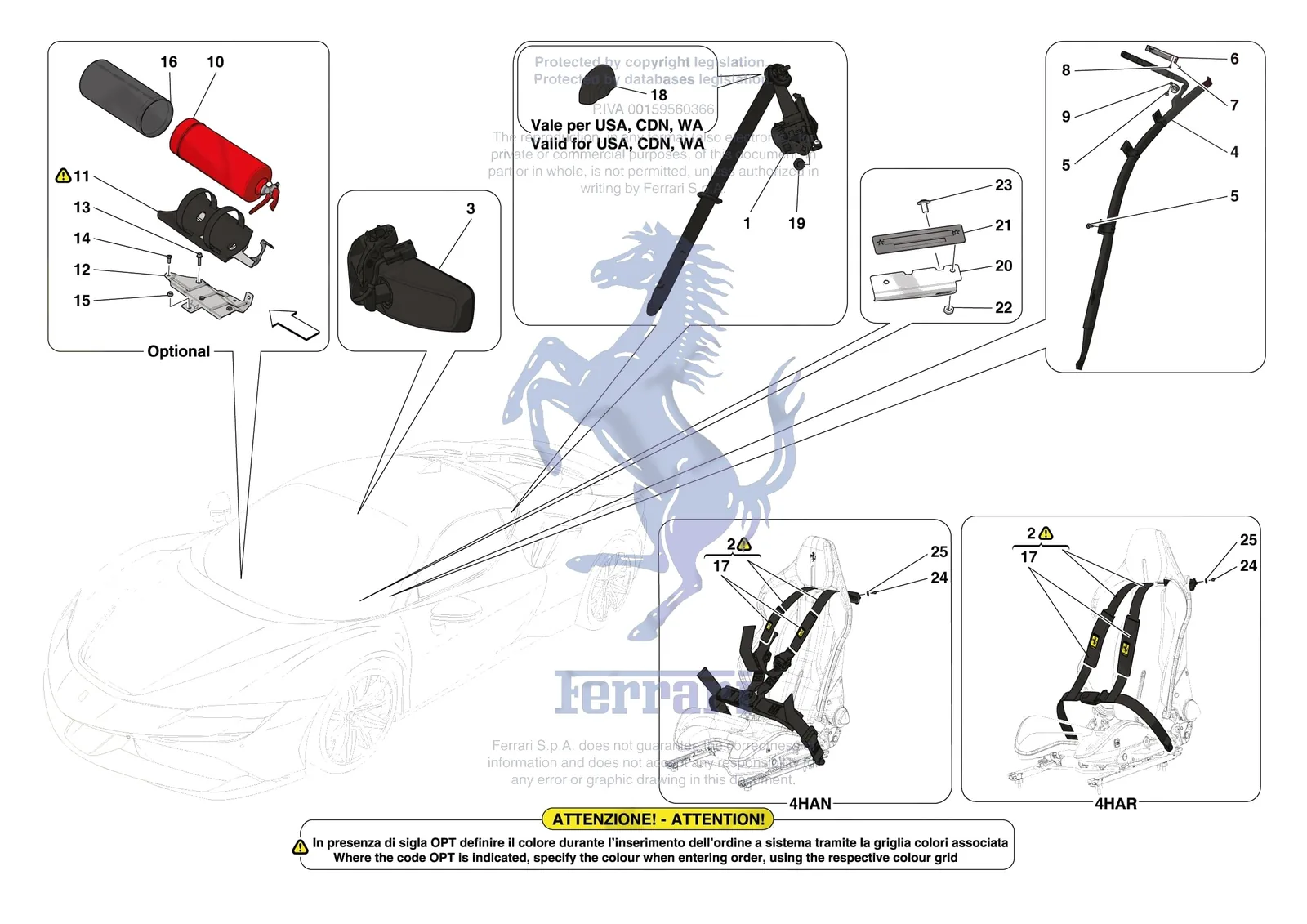 Ferrari SF90 Stradale [VEHICLE TRIM] - E.53 - OTHER INTERIOR TRIM ACCESSORIES exploded diagram