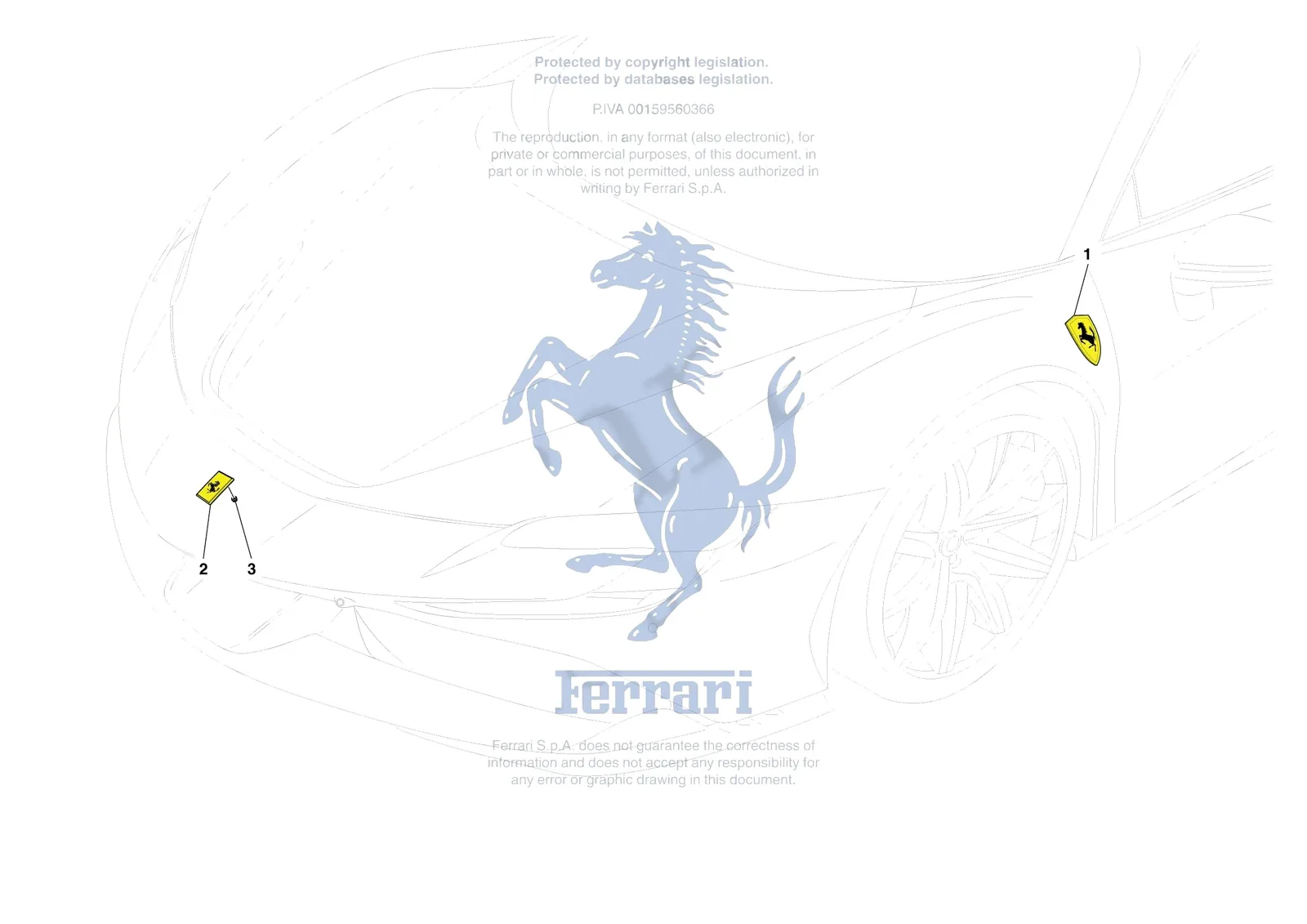 Ferrari SF90 Stradale [VEHICLE TRIM] - E.58 - BADGES exploded diagram