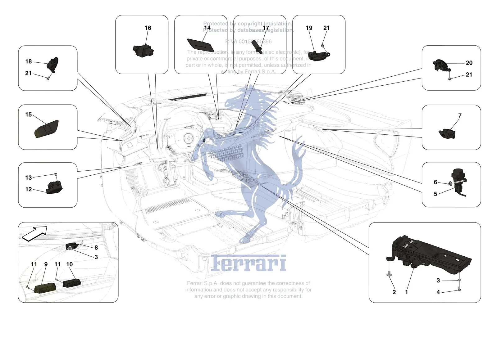 Ferrari SF90 Stradale [ELECTRICAL SYSTEM] - F.04 - OTHER ELECTRICAL CONTROLS exploded diagram