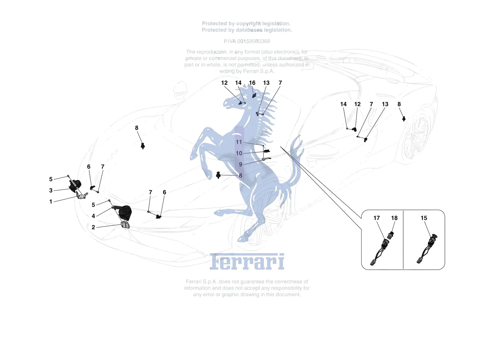 Ferrari SF90 Stradale [ELECTRICAL SYSTEM] - F.05 - OTHER ELECTRICAL DEVICES exploded diagram