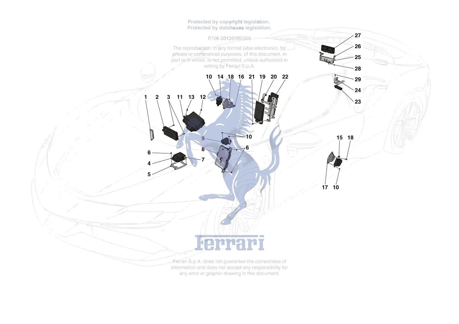 Ferrari SF90 Stradale [ELECTRICAL SYSTEM] - F.06 - ELECTRICAL SYSTEM CONTROL UNITS exploded diagram