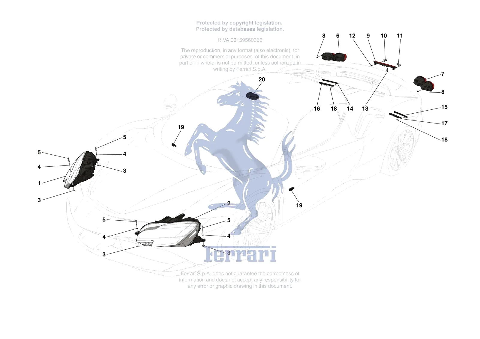 Ferrari SF90 Stradale [ELECTRICAL SYSTEM] - F.09 - LIGHTING SYSTEMS exploded diagram