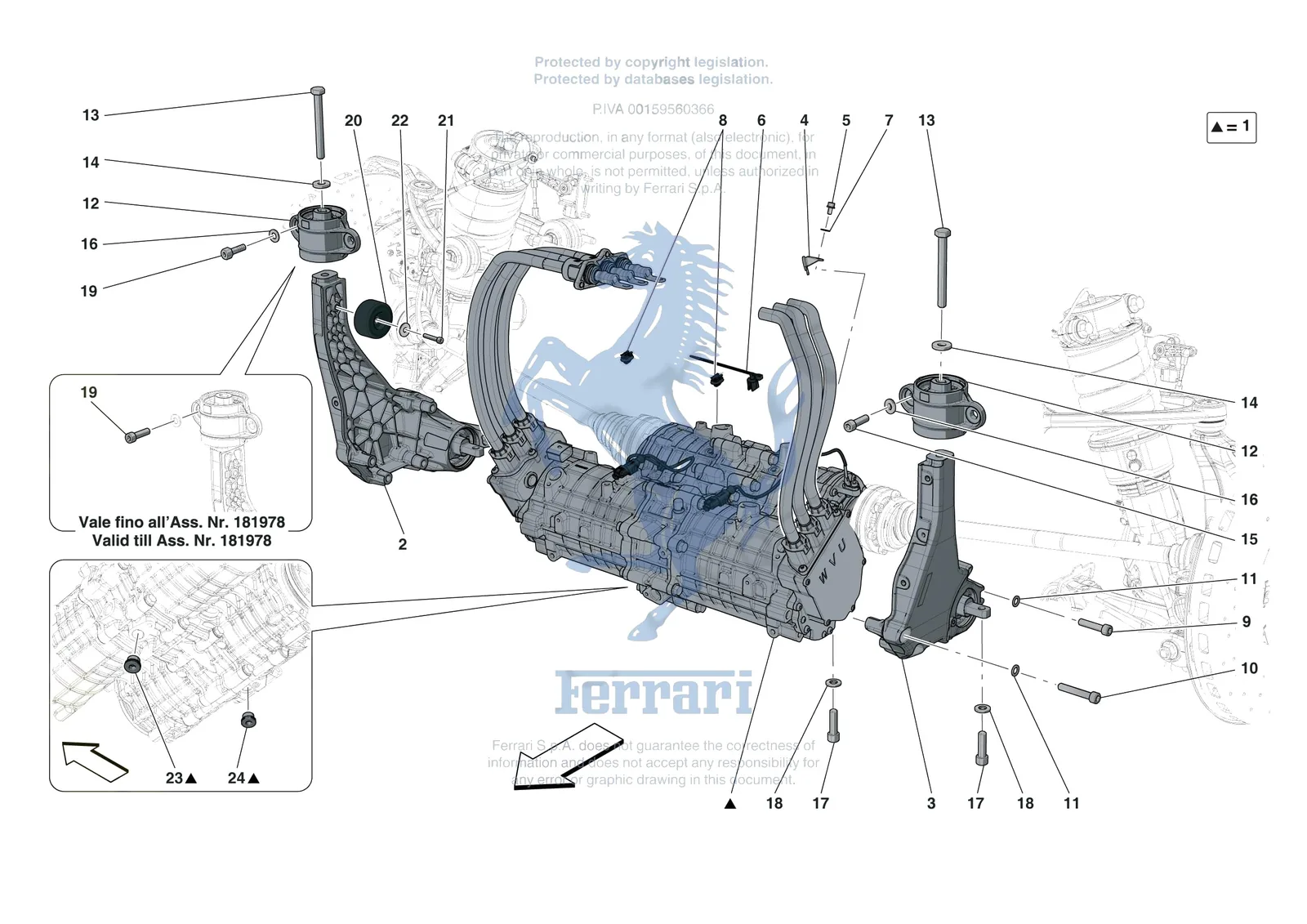 Ferrari SF90 Stradale [ELECTRICAL SYSTEM] - F.17 - ELECTRIC AXLE exploded diagram