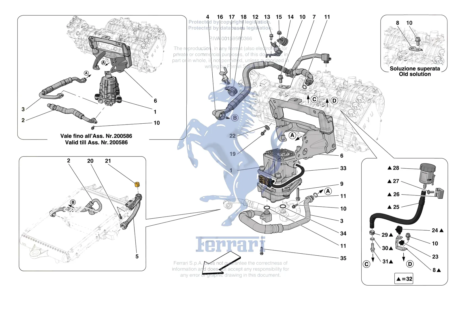 Ferrari SF90 Stradale [ELECTRICAL SYSTEM] - F.18 - ELECTRIC AXLE COOLING exploded diagram