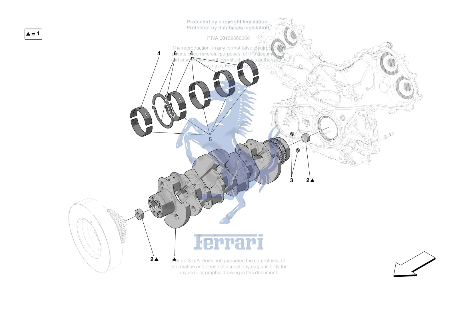 Ferrari SF90 XX Spider [ENGINE] - B.04 - CRANKSHAFT exploded diagram