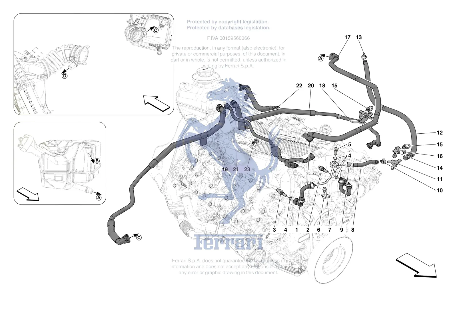 Ferrari SF90 XX Spider [ENGINE] - B.21 - VENTS exploded diagram