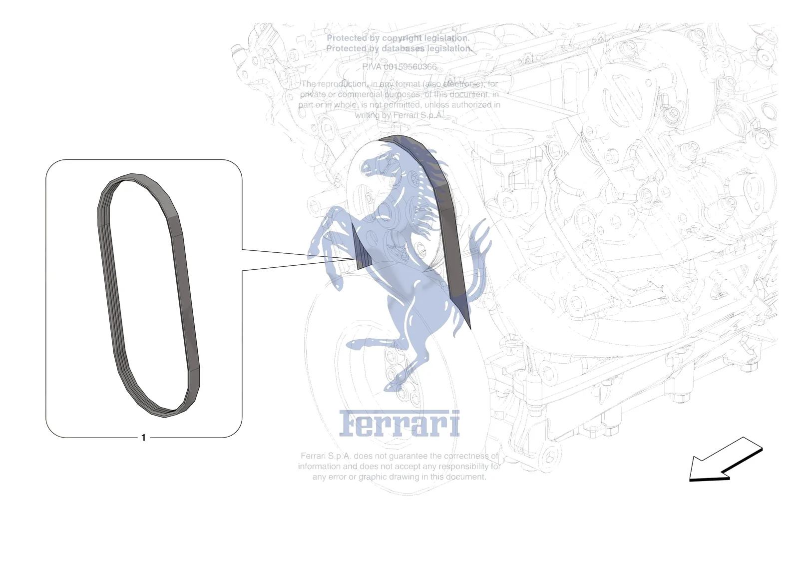 Ferrari SF90 XX Spider [ENGINE] - B.33 - ALTERNATOR DRIVE exploded diagram