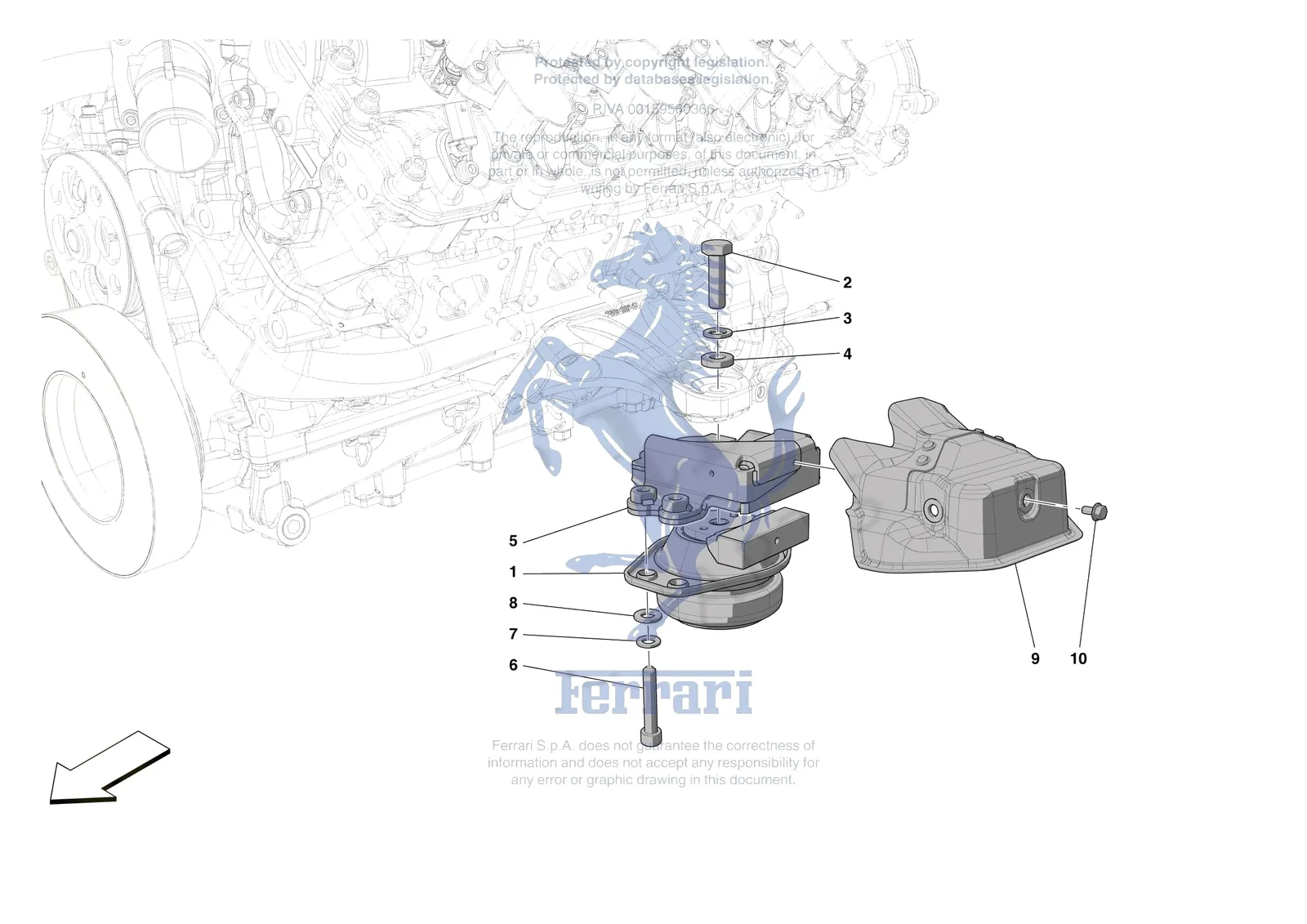 Ferrari SF90 XX Spider [MECHANICAL SYSTEM] - D.01 - ENGINE SUSPENSION BUSH exploded diagram