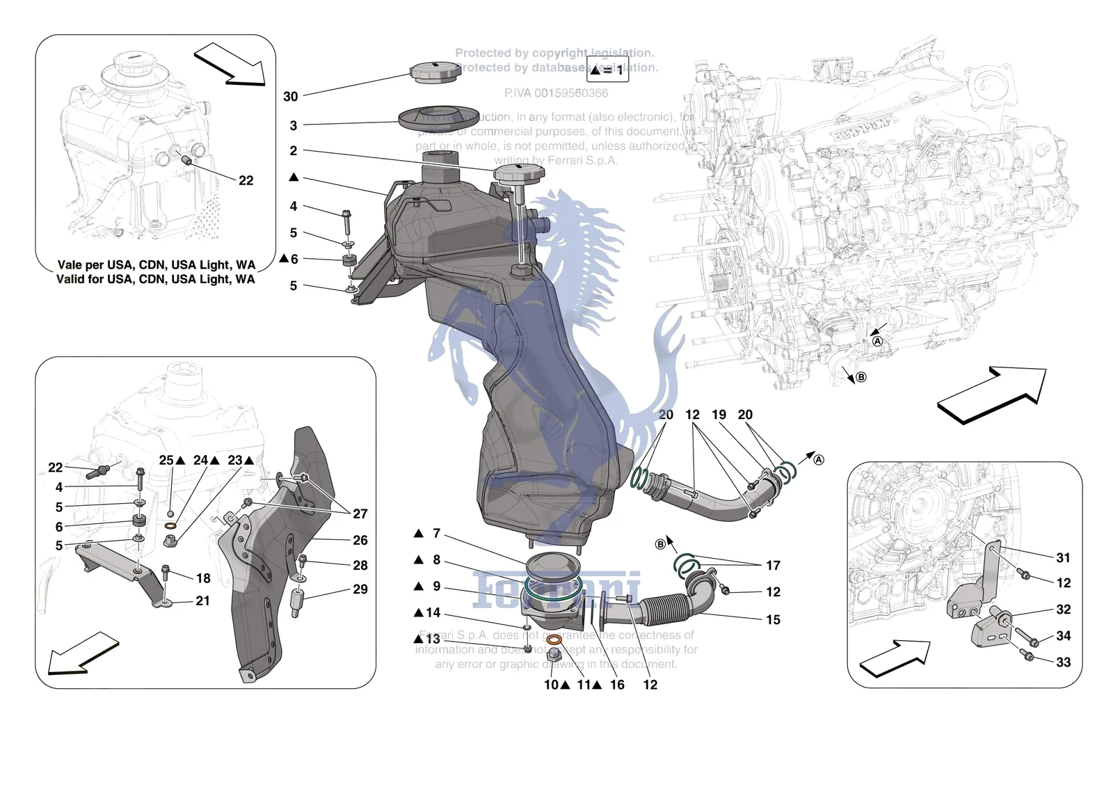 Ferrari SF90 XX Spider [MECHANICAL SYSTEM] - D.09 - ENGINE OIL RADIATOR AND TANK exploded diagram