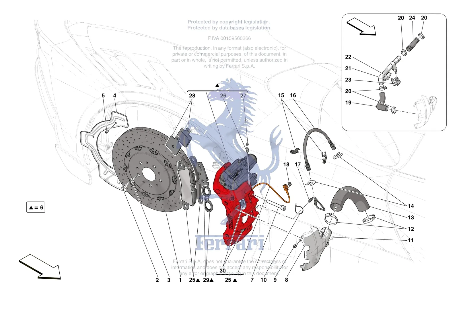 Ferrari SF90 XX Spider [MECHANICAL SYSTEM] - D.27.03 - REAR SUSPENSION - CALIPERS AND DISCS exploded diagram