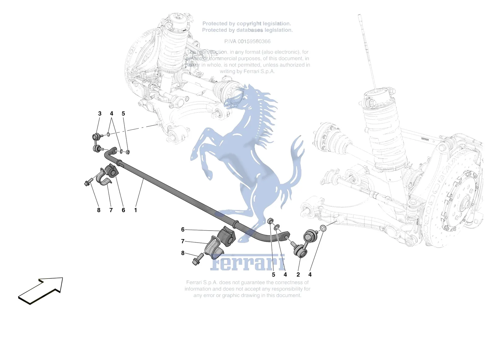 Ferrari SF90 XX Spider [MECHANICAL SYSTEM] - D.28 - REAR TORSION BAR exploded diagram