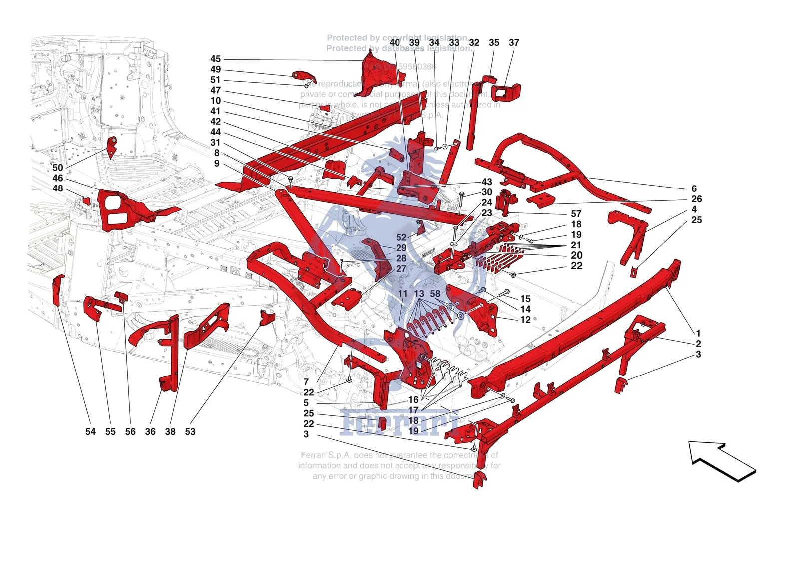 Ferrari SF90 XX Spider [VEHICLE TRIM] - E.07 - REAR SUBFRAME exploded diagram