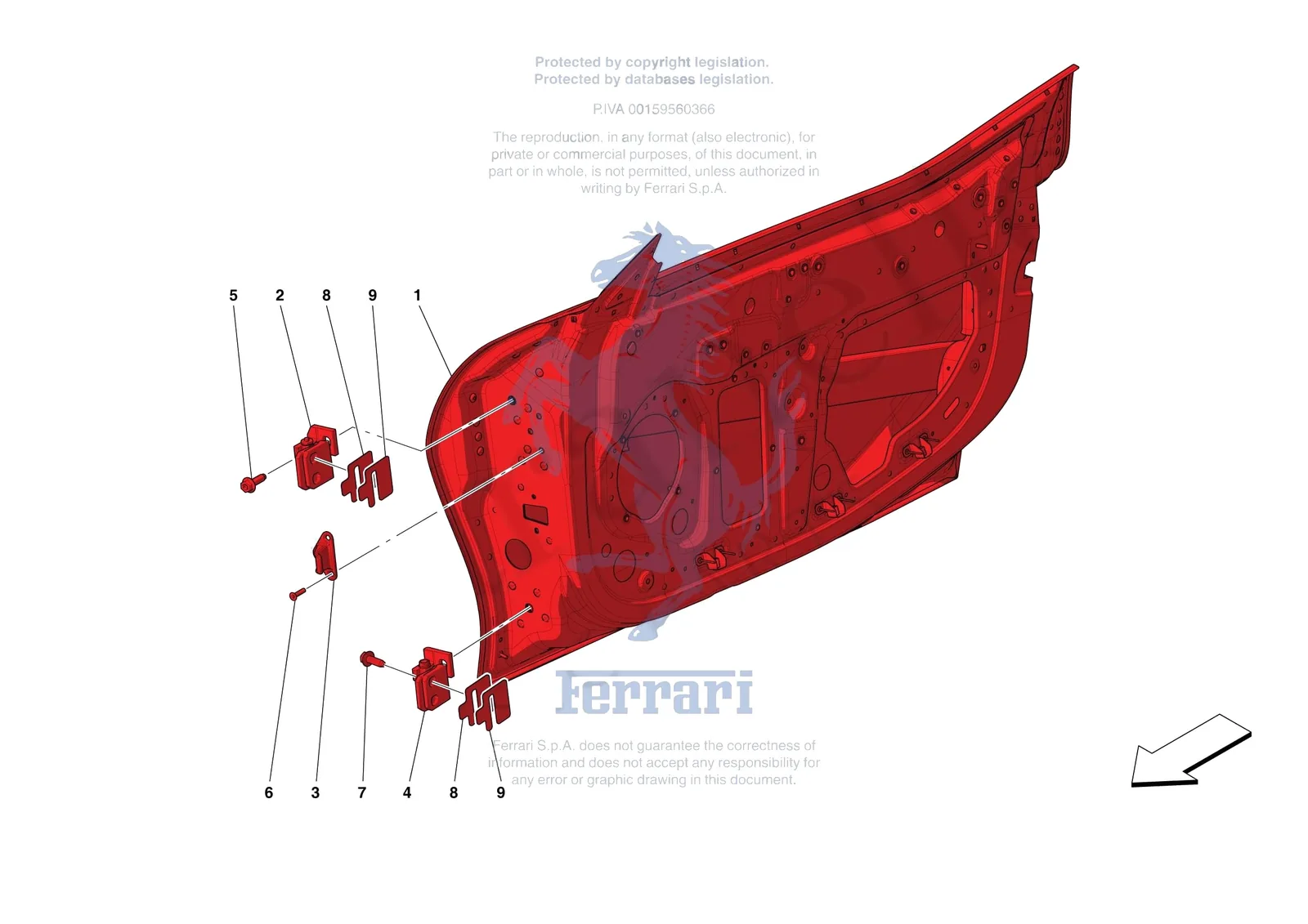 Ferrari SF90 XX Spider [VEHICLE TRIM] - E.08 - FRONT DOOR SUBSTRUCTURE exploded diagram