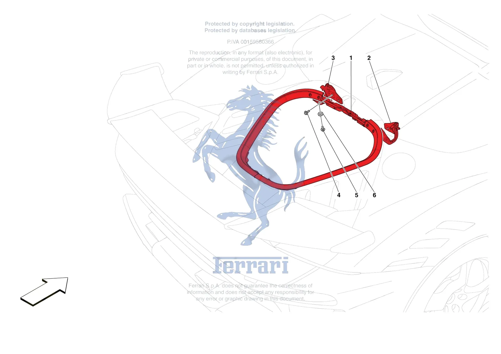 Ferrari SF90 XX Spider [VEHICLE TRIM] - E.10 - REAR LID SUBSTRUCTURE exploded diagram