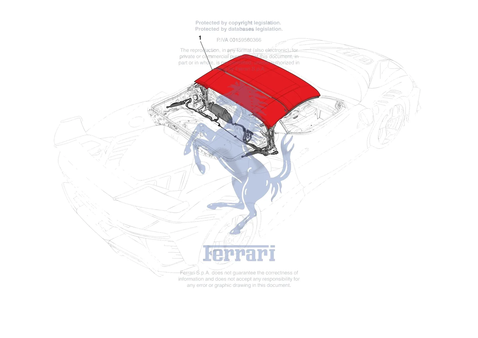Ferrari SF90 XX Spider [VEHICLE TRIM] - E.13.03 - ROOF - STRUCTURE exploded diagram